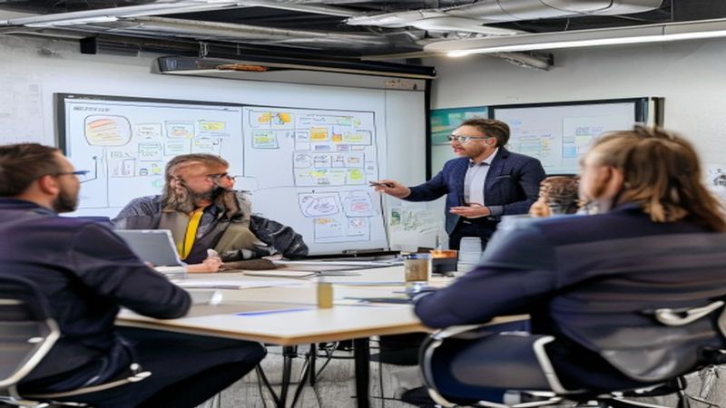 Team strategy brainstorming session